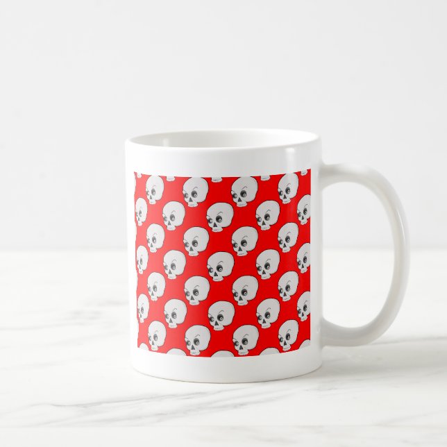 Mug Motif crâne sur Arrière - plan rouge (Droite)