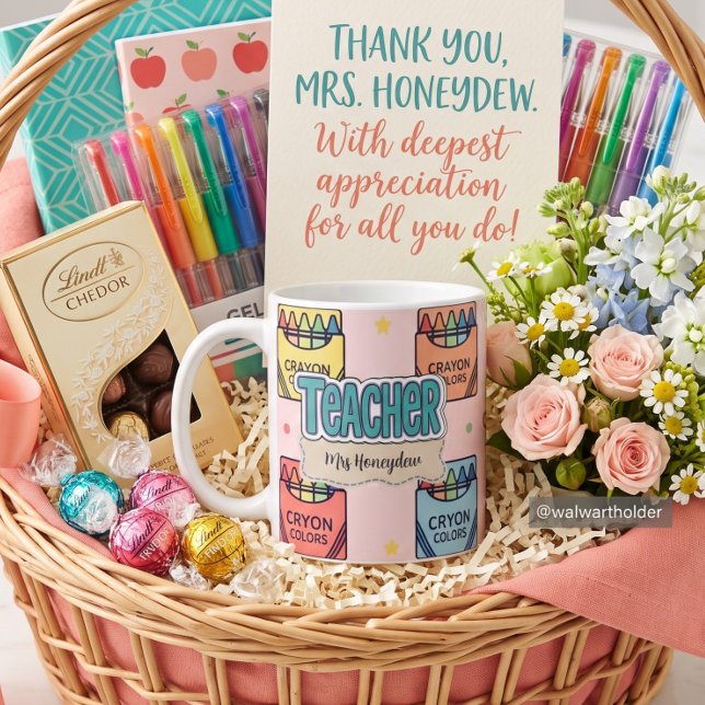 Mug Motif crayon de professeur mignon  (Créateur téléchargé)