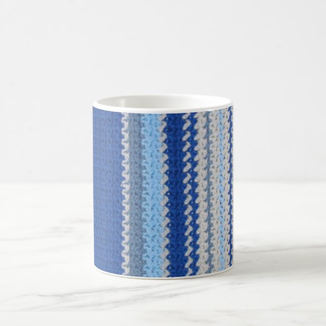 Mug Motif Crochet - Bleu (Centre)