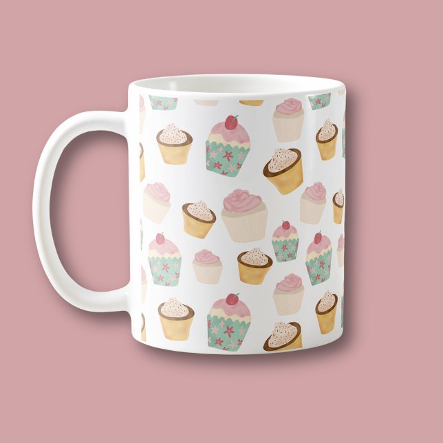 Mug Motif Cupcake (Cute cupcake coffee mug.)