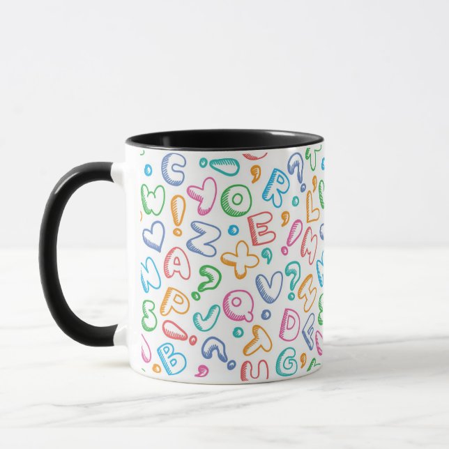 Mug motif d'alphabet (Gauche)