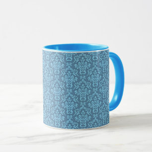 Mug Motif Damassé Bleu
