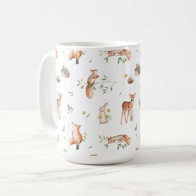 Mug Motif d'amis animaux de bois mignon (Devant gauche)