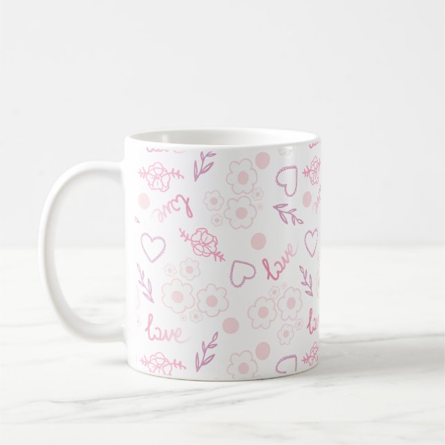 Mug Motif d'amour floral romantique (Gauche)