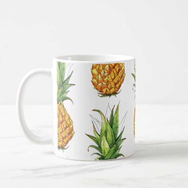 Mug Motif d'ananas d'été, design sans soudure. (Gauche)
