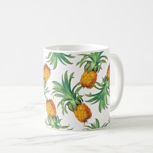 Mug Motif d'ananas vert orange jaune (Devant droit)