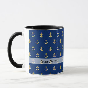 Mug Motif d'ancrage bleu