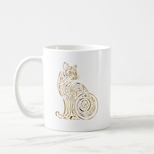 Mug Motif d'animal chat | Chat mignon et fantaisiste (Gauche)