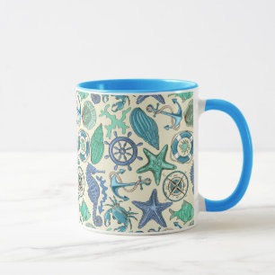 Mug Motif d'animaux marins Turquoises