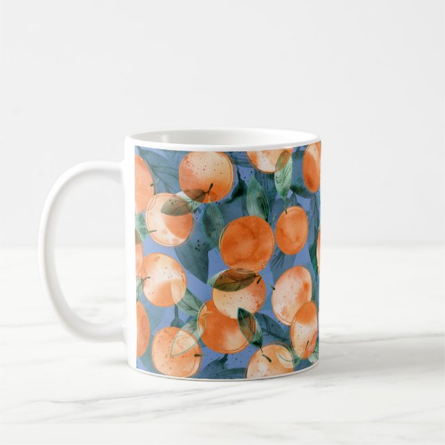 Mug Motif d'aquarelle aux oranges juteuses (Gauche)