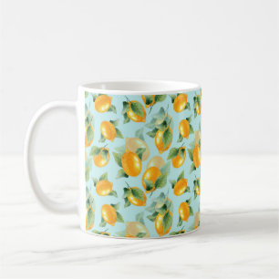 Mug Motif d'aquarelle avec citrons et feuilles. Seamel