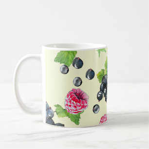 Mug Motif d'aquarelle de framboise, curry