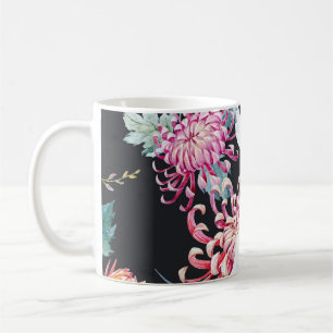 Mug Motif d'aquarelle de la grue rouge Chrysanthemum