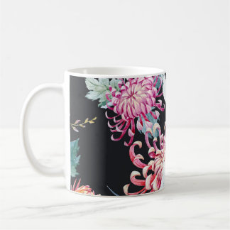 Mug Motif d'aquarelle de la grue rouge Chrysanthemum