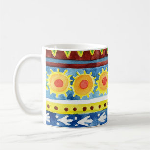 Mug Motif d'aquarelle ethnique peint à la main