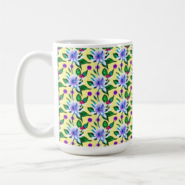 Mug Motif d'aquarelle florale Art nouveau (Gauche)