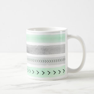Mug Motif d'aquarelle verte à la menthe contemporaine