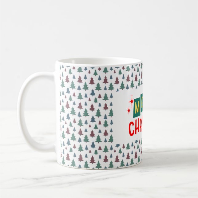 Mug Motif d'arbre de fête de fin d'année (Gauche)