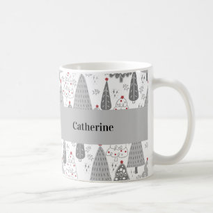 Mug Motif d'arbre de Noël personnalisé avec nom person