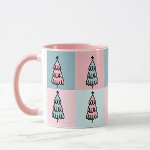 Mug Motif d'arbre de Noël rose Sage