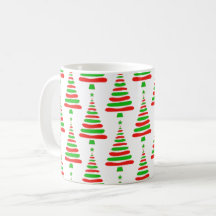 Motif d'arbre de Noël rouge et vert gribouillé b