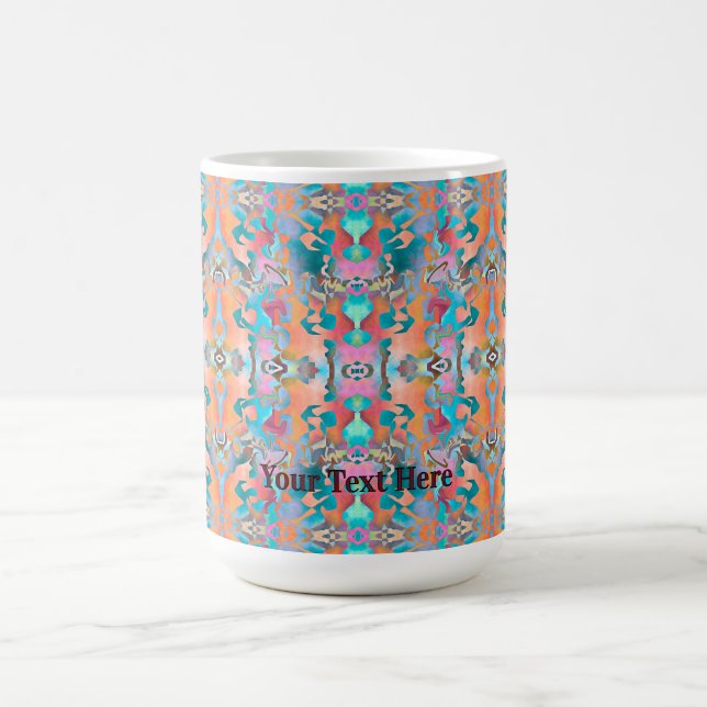 Mug Motif d'art abstrait bohème rustique coloré (Centre)