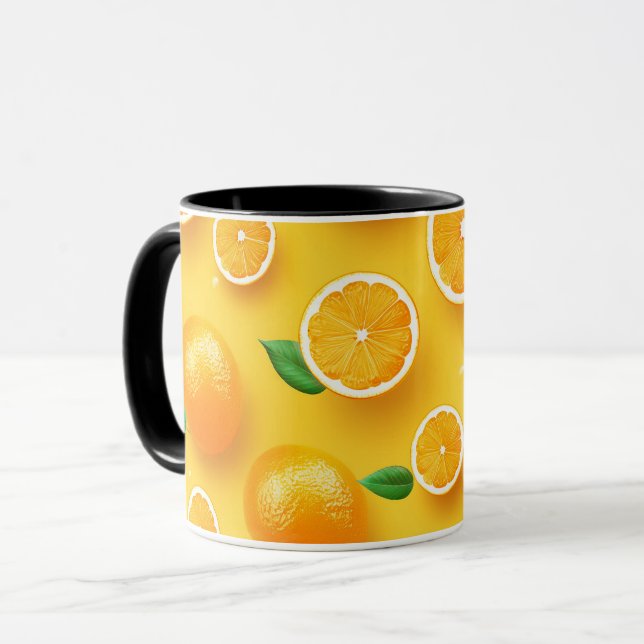 Mug Motif d'art de fruit d'agrumes moderne mignon uniq (Devant gauche)