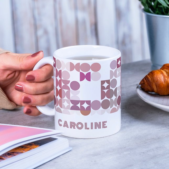 Mug Motif d'art en hanche rose pâle personnalisé Mauve (Créateur téléchargé)
