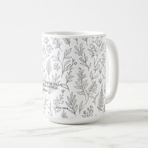 Mug Motif d'art en ligne botanique minimaliste sans co