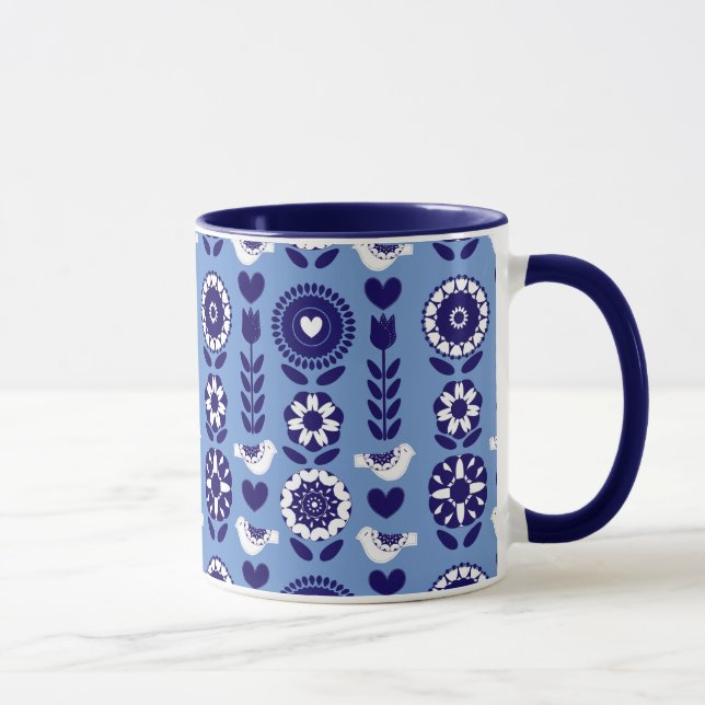 Mug Motif d'art populaire de style scandinave (Droite)
