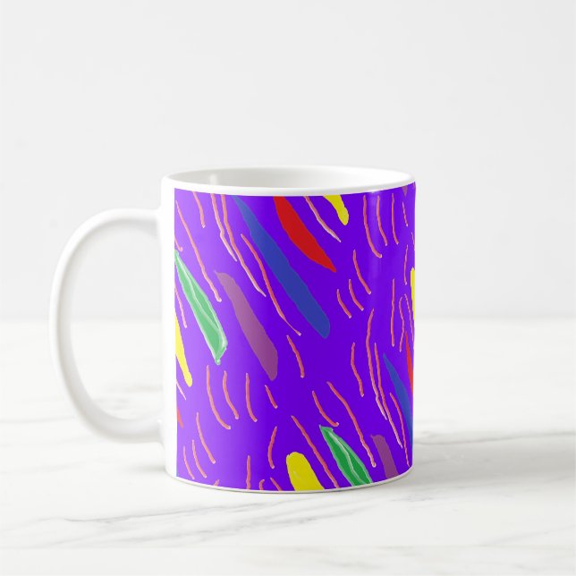 Mug Motif d'art sur brun violet (Gauche)