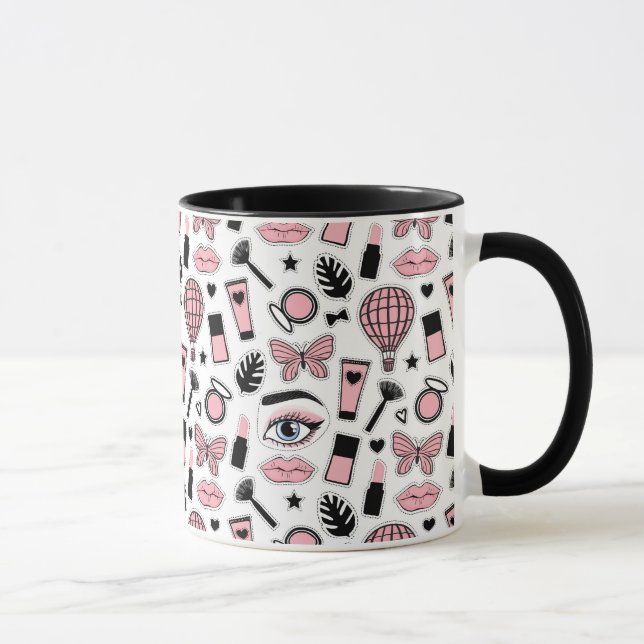 Mug Motif d'autocollant de maquillage (Droite)