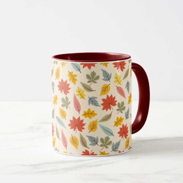 Mug Motif d'automne feuille colorée (Devant droit)