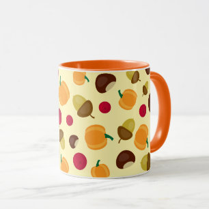 Mug Motif de baies de citrouille automne Orange