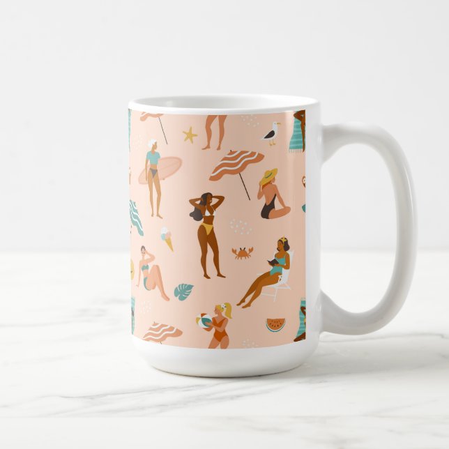 Mug Motif de bains de soleil de plage (Droite)