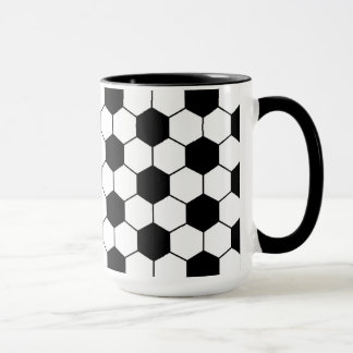 Mug Motif de balle de football adapté noir blanc