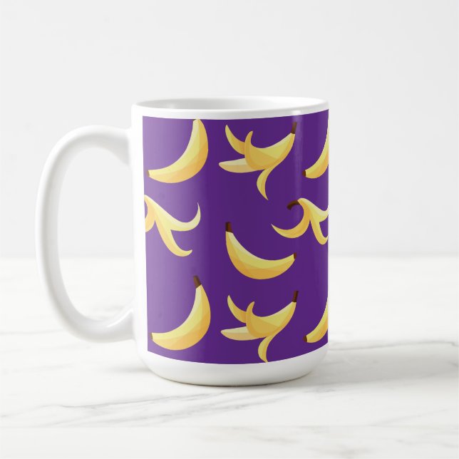 Mug Motif de banane jaune rétro drôle éditable pour fê (Gauche)