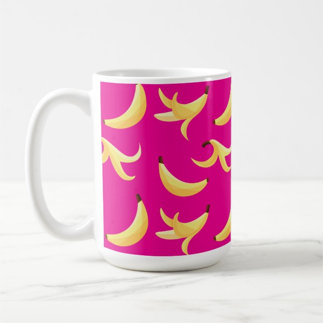 Mug Motif de banane jaune rétro drôle éditable pour fê (Gauche)