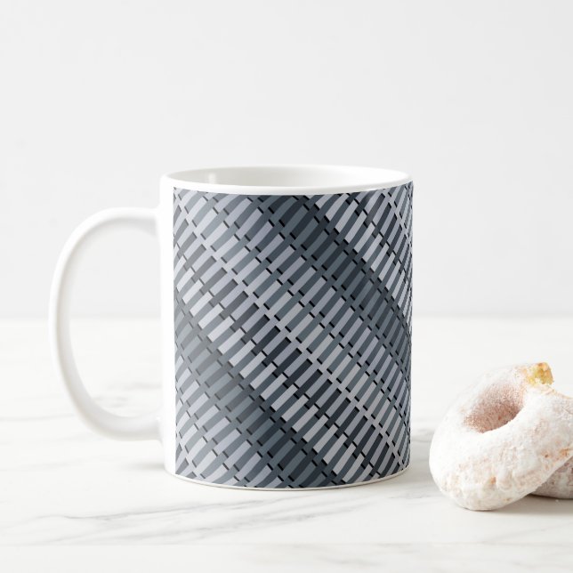 Mug Motif de bande Abstrait contemporain gris espace (Avec donut)