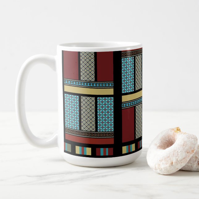 Mug Motif de bande de blocs mexicain 1 (Avec donut)