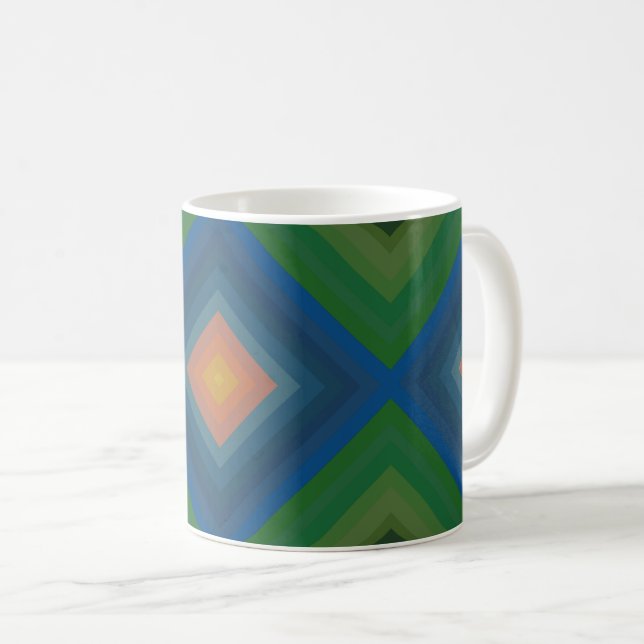 Mug Motif de bande de diamant de couleur d'art pop rét (Devant droit)