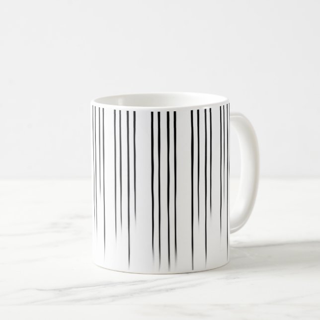 Mug Motif de bande de style noir/blanc (Devant droit)