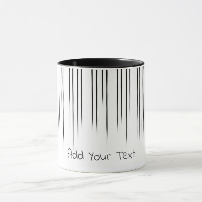 Mug Motif de bande de style noir/blanc (Centre)
