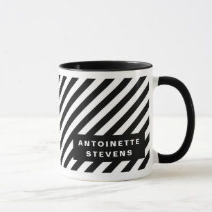 Mug Motif de bande noir et blanc