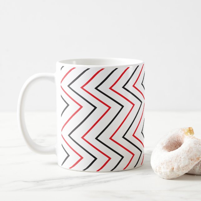 Mug Motif de bande verticale Chevron (Avec donut)