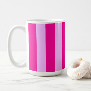 Mug Motif de bande verticale rose et magenta