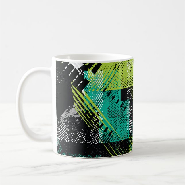 Mug Motif de bandes de points géométriques Abstraits (Gauche)