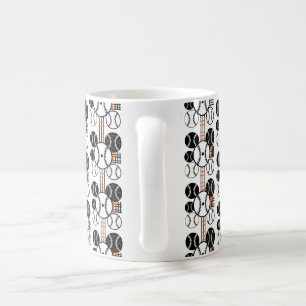 Mug Motif de baseball moderne noir blanc orange
