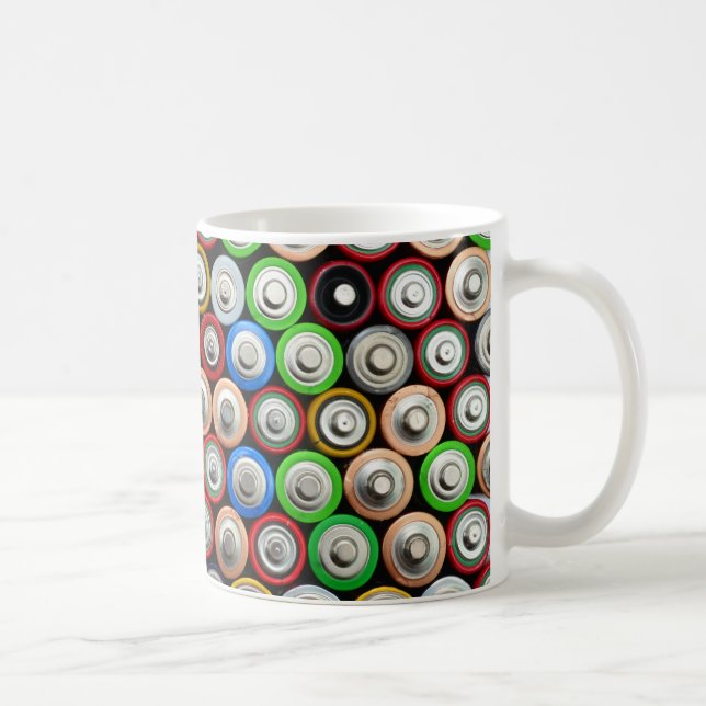 Mug motif de batterie alcaline usé texture arrière - p (Droite)