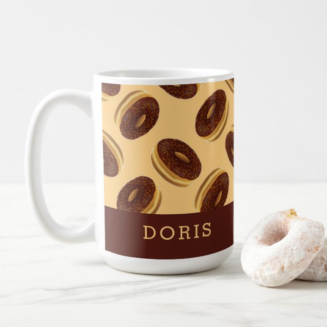 Mug Motif de beignes marron chocolat (Avec donut)